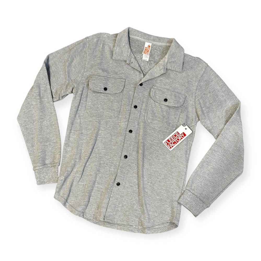 Casual Gray Button Down Shirt with Soft Material